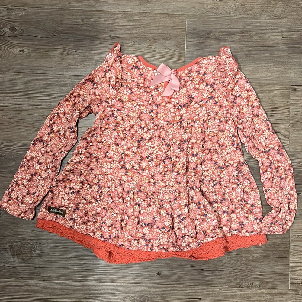 Matilda Jane Smocked Ruffle Top Size 8 - Picture 5 of 10